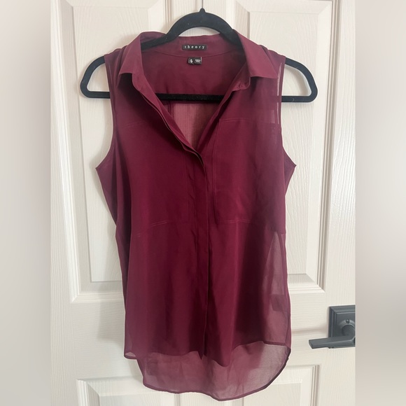 Theory sleeveless silk button down - Picture 3 of 7